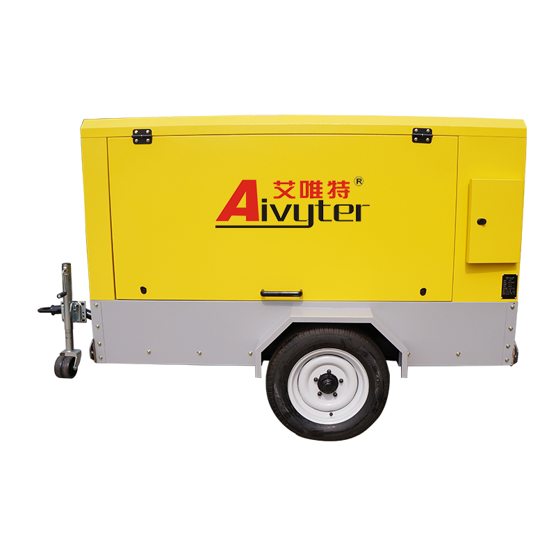 Compresseur d'air diesel mobile de vis d'exploitation monté sur remorque de 175 CFM 102psi