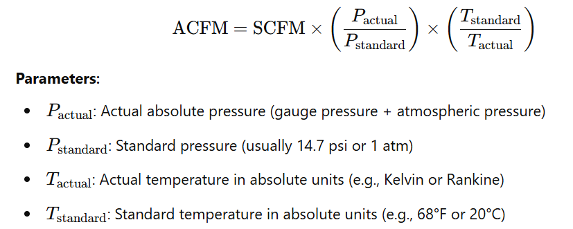 Calculer l'ACFM