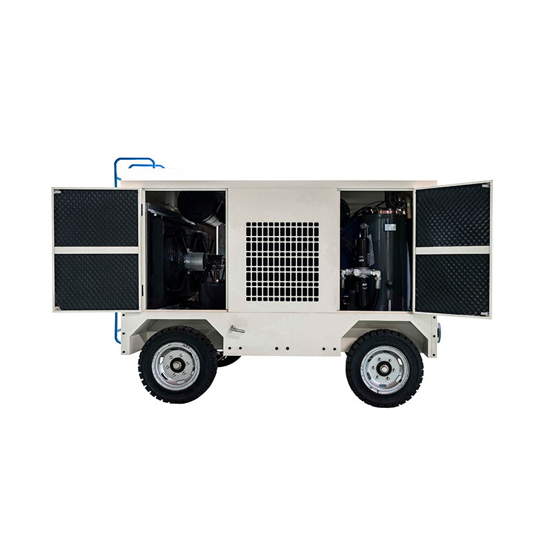 Compresseur d'air mobile électrique à vis à compression à deux étages, effet élevé, 165kW, 8bar, 35m3/min, pour l'exploitation minière